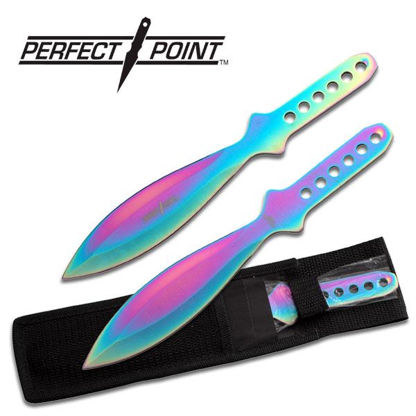 Rainbow Throwing Knives Set Of 3 Pcs 9" Overall