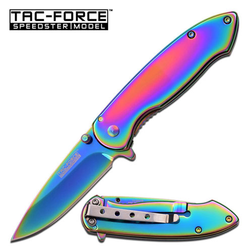 TAC-FORCE  SPRING ASSISTED KNIFE TITANIUM COATED picture