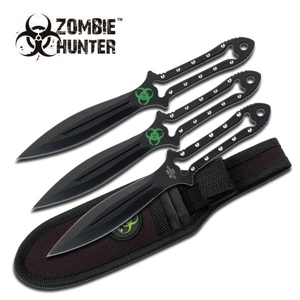 3 Pcs Zombie Killer 7 Inch Overall Throwing Knives Set With Sheath