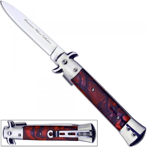 Premium Milano Collection " Spring Assist Knife - Red