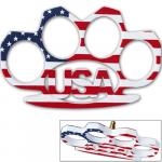 USA Heavy Duty Belt Buckle & Knuckle American Whoopin Flag Print Old Glory