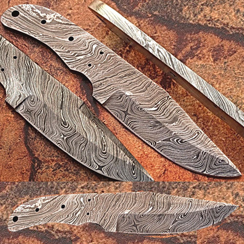 8.5" Damascus Steel Hunting Skinner Knife (Blank Blade) picture