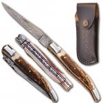 DAMASCUS NAVAJA FOLDER STAG HANDLE 1