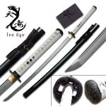 Ten Ryu - Sharp Damascus Steel Katana Sword (White Handle)