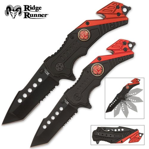 Assisted Opening Rescue Knife Set Firefighter picture