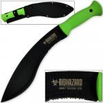 Wartech Zombie Killer Jungle Kukri Machete Knife Full Tang Hi-Vis Green Handle