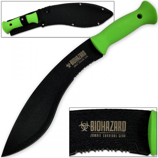 Wartech Zombie Killer Jungle Kukri Machete Knife Full Tang Hi-Vis Green Handle picture