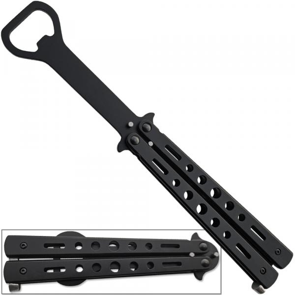 Balisong Trainer Bottle Opener Butterfly Knife Style Bartender T picture