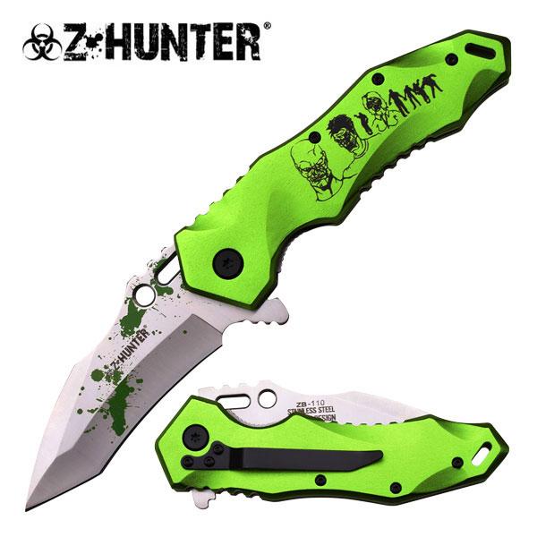 Z-Hunter Linerlock A/O Knife ZB-110GN 5in closed. 3.75in assisted opening