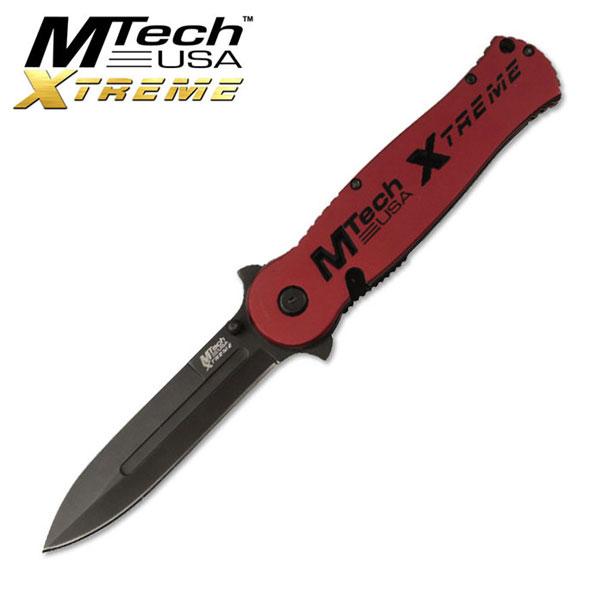 MTech XTREME USA Tactical Operations Folding Knife Dagger Point Red 9.5in