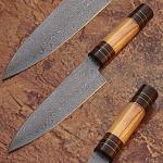 Custom Made Damascus Steel Olive wood ,Hard wood Handle 1