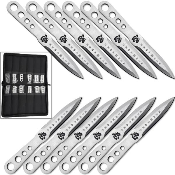 Japanese Shinobi Throwing Knife Set of 12 Pieces 440 Stainless