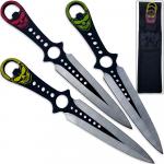 Grinning Demon Throwing Knife Set of 3 Death Note Ninja Skulls