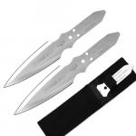 2pc Double Edged Throwing Knife Set with Nylon Sheath