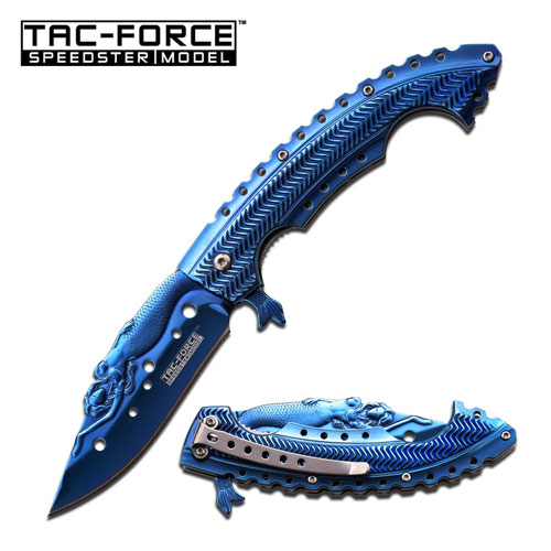 Tac Force Speedster "Mermaid" Spring Assist Knife Blue picture