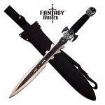 Demon Skull Gladius FANTASY SHORT SWORD FULL TANG BLACK w Sheath