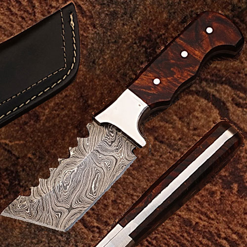 Tracker DAMASCUS STEEL W/ ROSE WOOD HANDLE Full tang