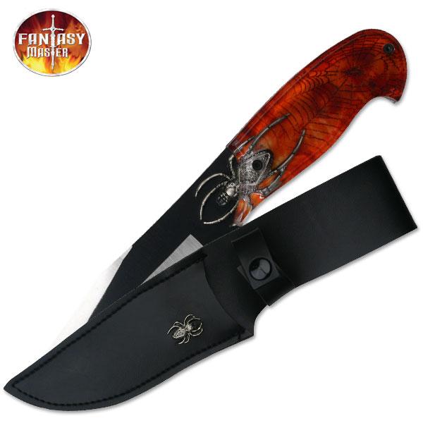 Fantasy Master Spider Seeking Knife FULL TANG Clear Acrylic Handle Grips Bowie