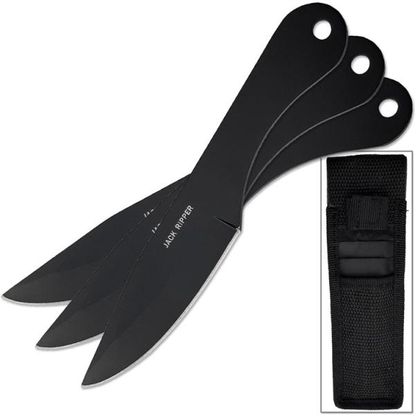 Black Jack Ripper Throwing Knives 3Pcs Set Very SHARP! 6in Overall Heat Treated picture