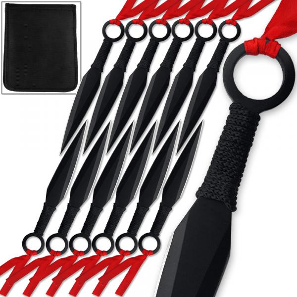 Stealthy Dozen Throwing Knives 12pcs SHARP Precision Balance Red picture