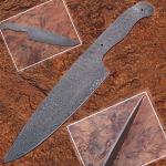 Damascus Full Tang Ladder Pattern Blank Chef Knife - Ltd.Edition