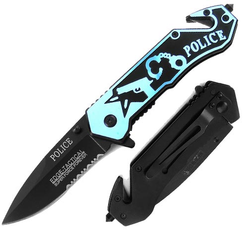 Emergency Rescue Knife | Police Spring Assisted Glass Breaker & Belt Cutter picture