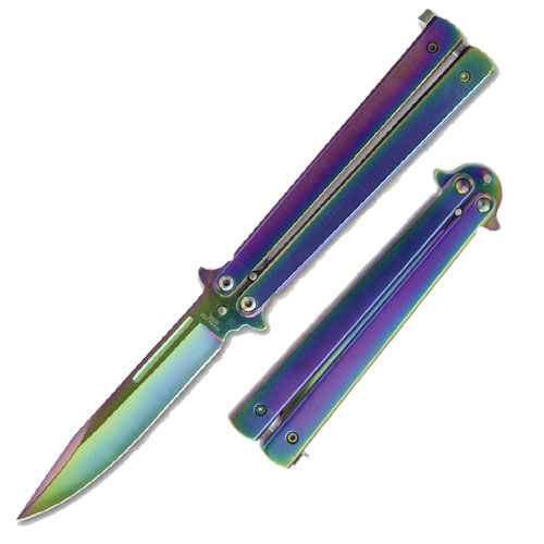 Allusionist Rainbow Butterfly Knife Balisong picture