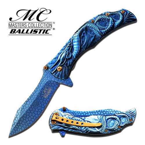 MTech Dragon Fury Assisted Opening Folding Pocket Knife Blue picture