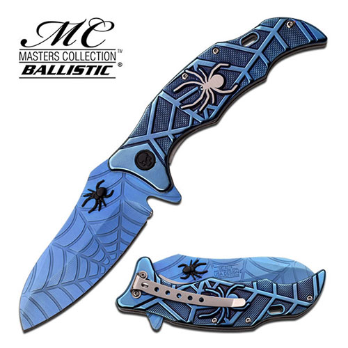 SPIDER COLLECTION  SPRING ASSISTED KNIFE BLUE picture