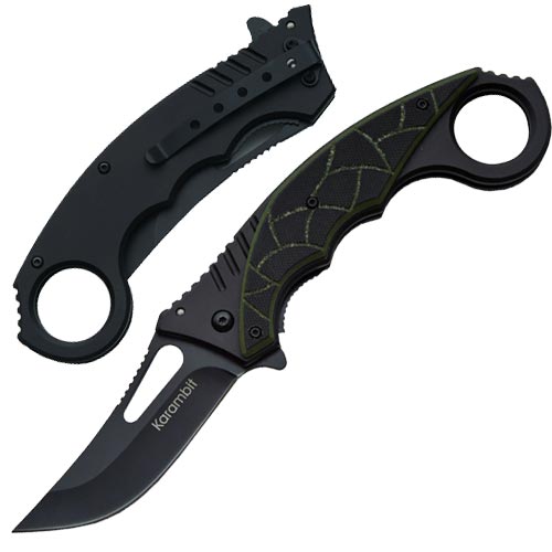 Reptilian Karambit Tactical Knife Spring Assist G-10 Handle picture