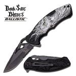 Dark Side Gray Skull Spring Assisted Knife