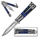 Butterfly Bali Knife W/ Blue Pearlex Inserts