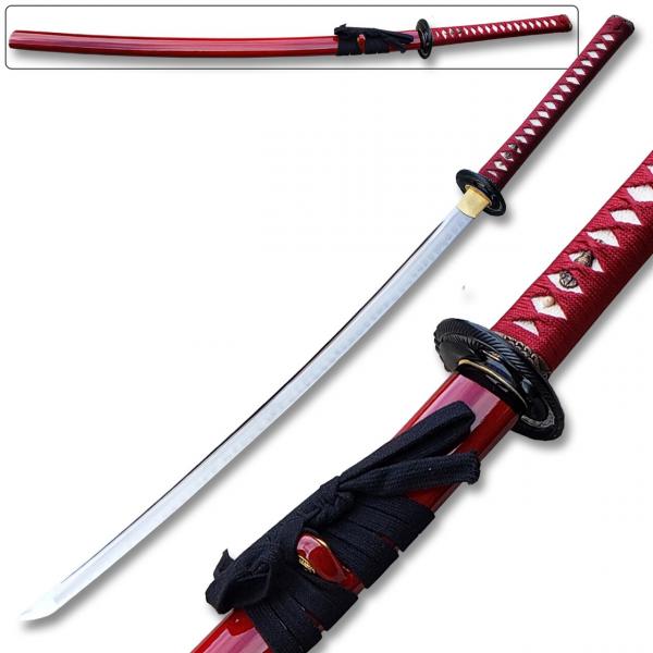 MOSHIRO 1095 High Carbon Steel Red Glossy Scabbard picture