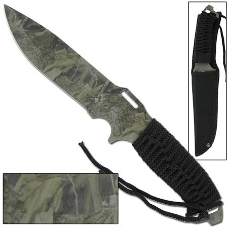 Tactical Combat Full Tang Military Mossy Oak Camo Knife