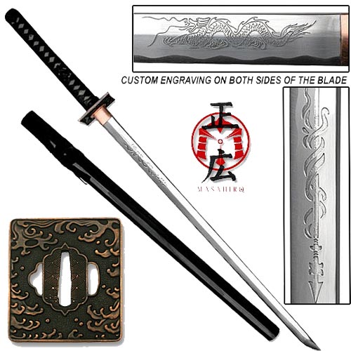 Masahiro - Engraved Tsunami Ninja-to Sword Razor Sharp picture