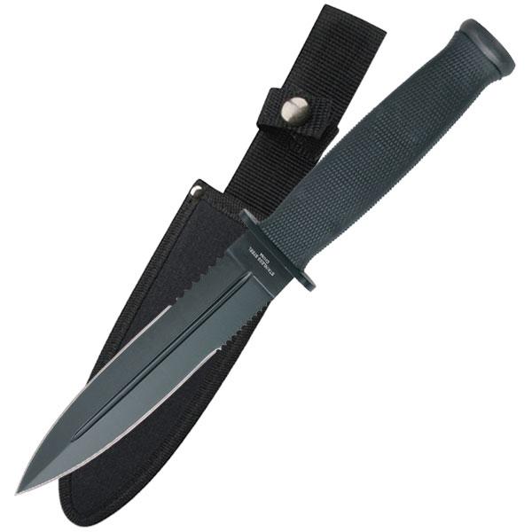 Double Edge Dagger with Black Rubber Handle