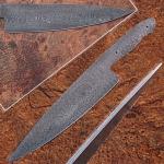 Damascus Full Tang Ladder Pattern Blank Chef Knife 1