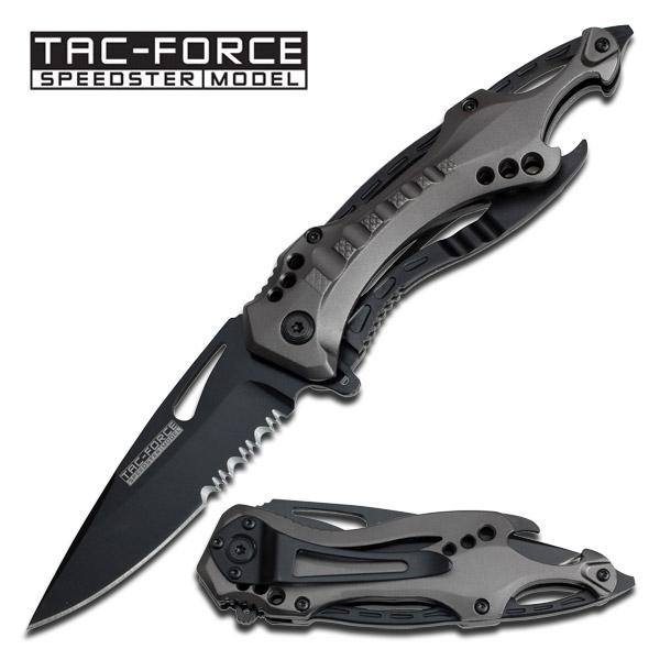 TAC FORCE SPRING ASSISTED KNIFE - LAW ENFORCEMENT - GRAY