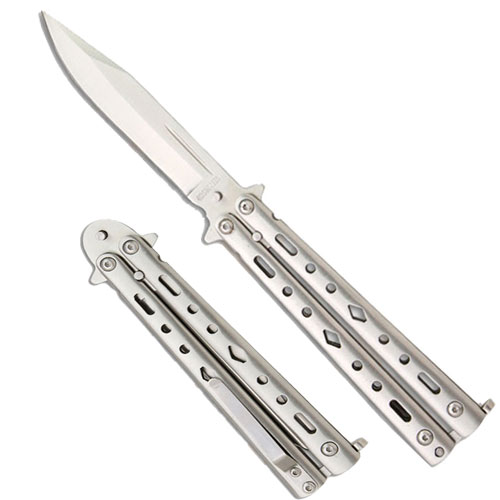 Silver Quandary Butterfly Knife Balisong Flipper