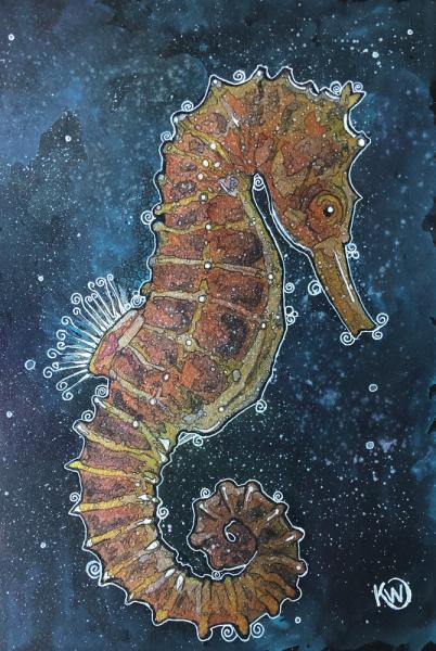 Copper Seahorse Print on Paper