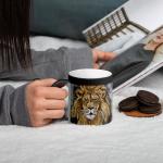Lion Glossy Black Magic Coffee Mug