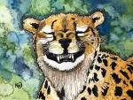 Grinning Cheetah Print on Paper