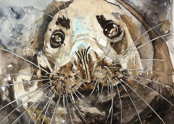 Sea Lion Print on Paper