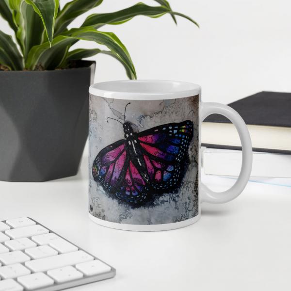 Amethyst Butterfly Ceramic Coffee Mug picture