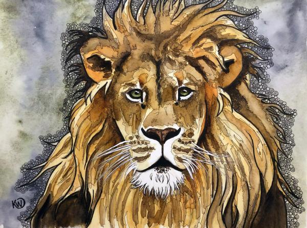 Lion Print on Paper picture