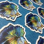 Blue Yellow Betta Sticker