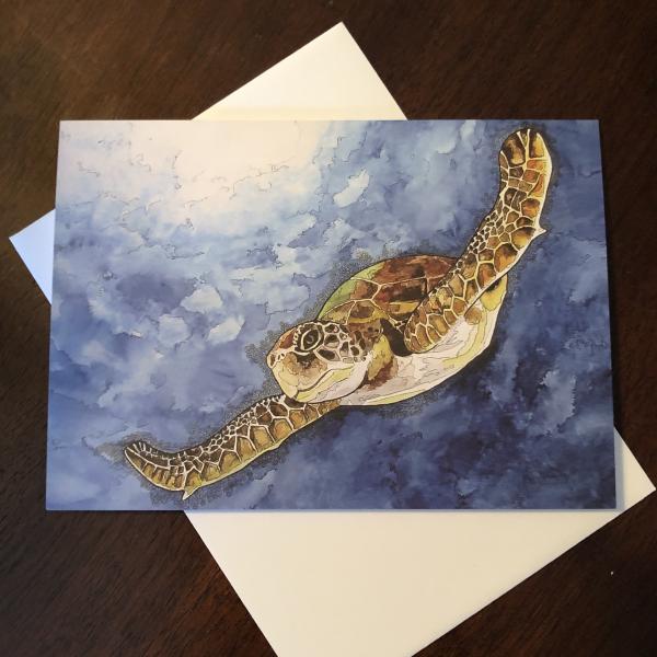 Gliding Sea Turtle Greeting Card