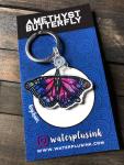 Amethyst Butterfly Keychain