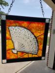 Crystal Plate Fan Stain Glass Panel