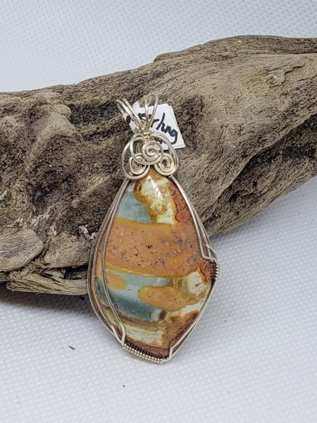 Polychrome Jasper Pendent in Sterling Silver